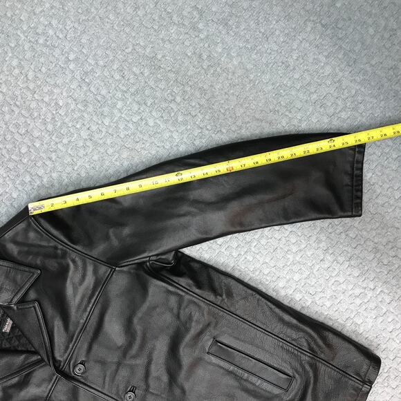 Jim & Mary Lou Leather Jacket Mens XL Black 3M Thinsulate Car Coat Quilted Lined - Picture 6 of 16